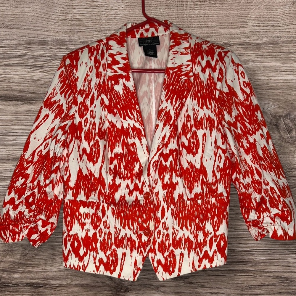 Bold and Beautiful: Red and White Blazer by New York Clothing Co.